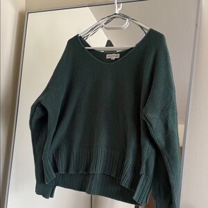 Madewell Forest Green Textured Knit Scoop-Neck Sweater